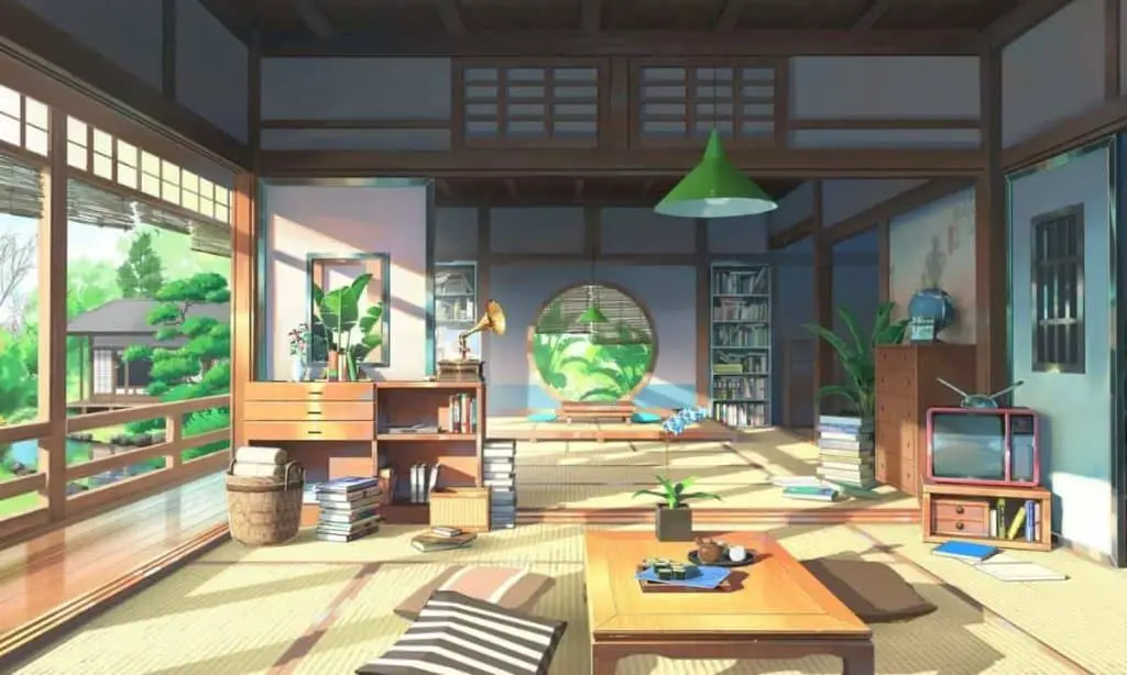 anime style living room