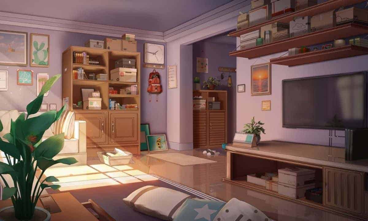 cozy living room anime