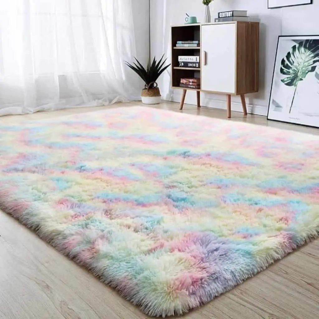 Rainbow unicorn rug