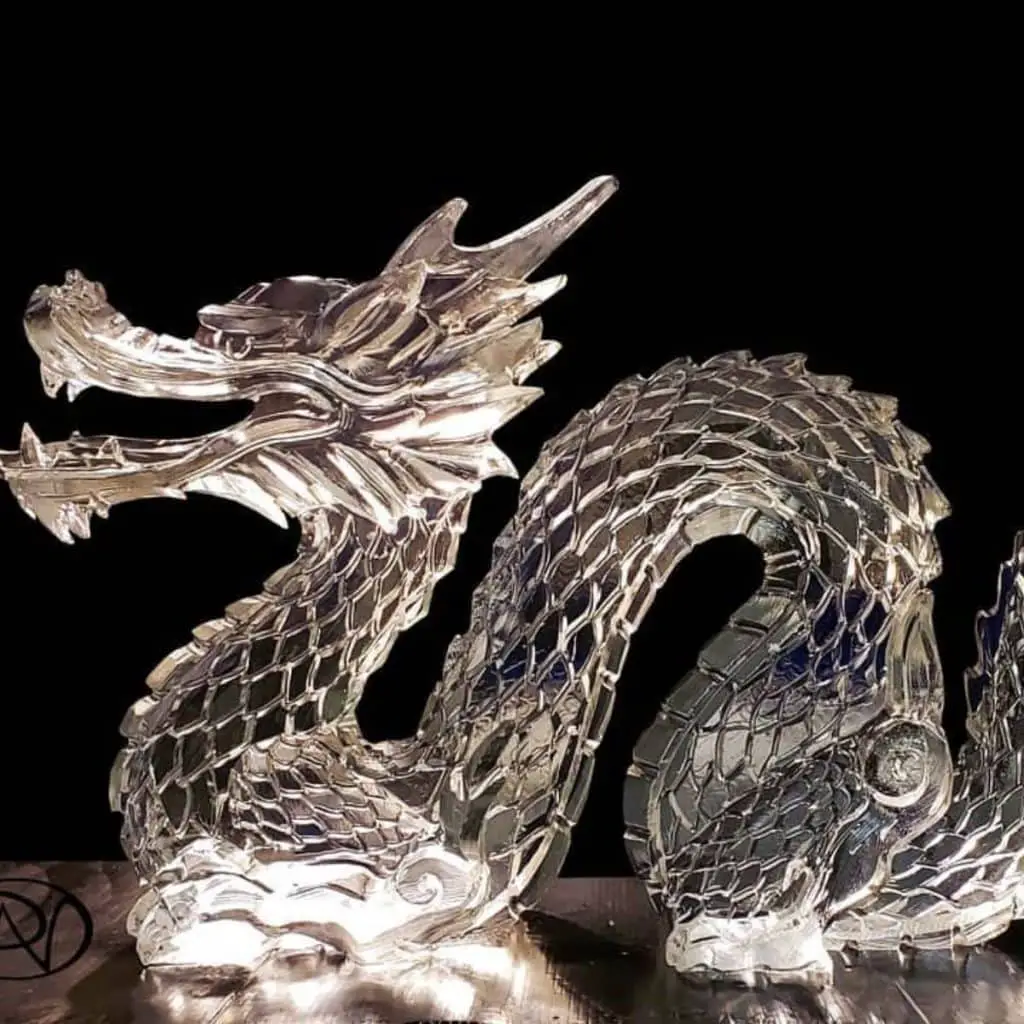 Dragon ice sculpture