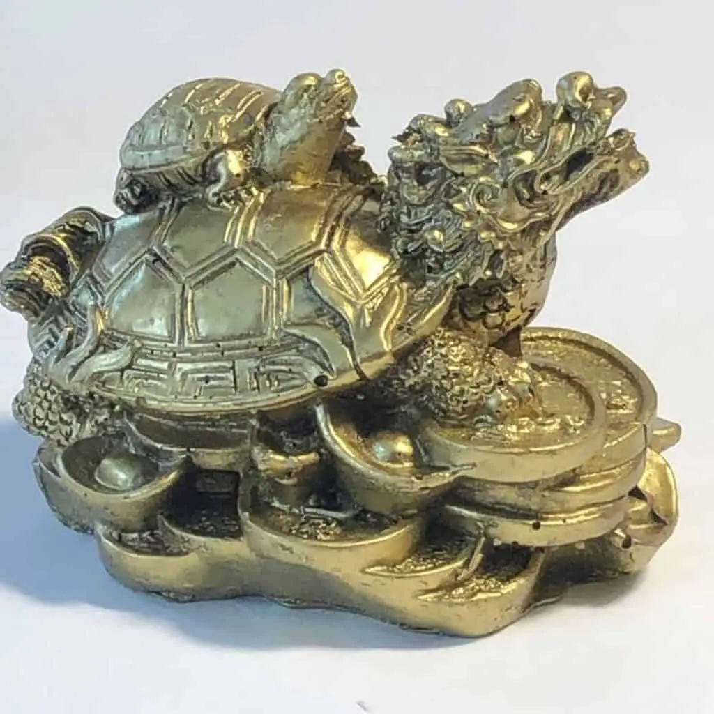 Dragon turtle feng shui statue