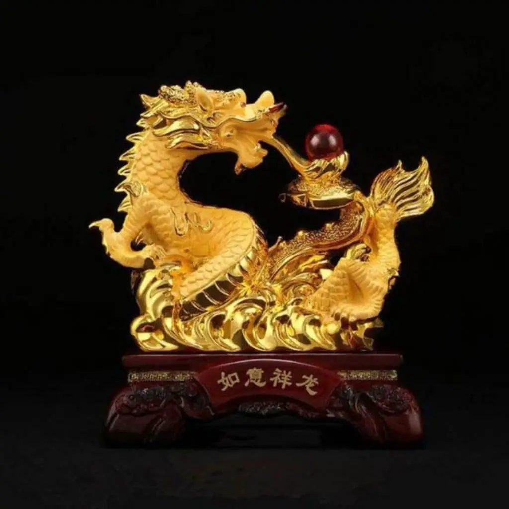 Feng Shui dragon gold statue