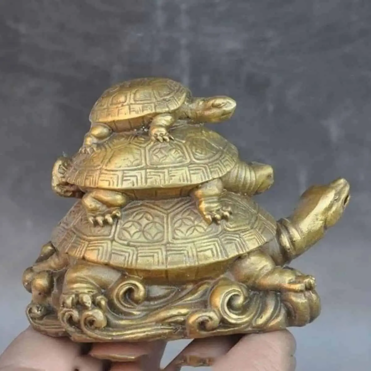 feng shui turtles three brass